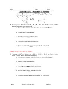 Electric Circuits – Resistors in Parallel