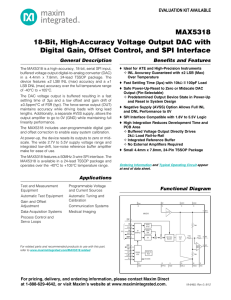 MAX5318 18-Bit, High-Accuracy Voltage Output DAC with Digital