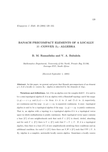 Banach precompact elements of a locally m-convex Bo