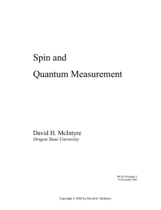 Spin and Quantum Measurement
