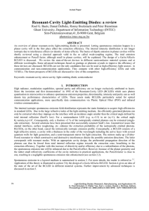 Resonant-Cavity Light-Emitting Diodes: a review