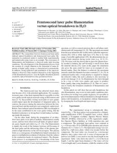 Femtosecond laser pulse filamentation versus optical