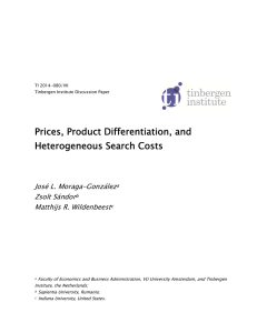 Prices, Product Differentiation, and Heterogeneous Search