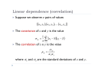 Linear dependence (correlation)