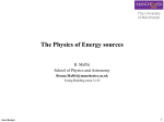 The Physics of Energy sources Introduction