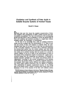 Oxidation and Synthesis of Fatty Acids in Soluble Enzyme Systems