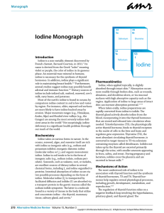 Iodine Monograph - Alternative Medicine Review