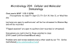 Microbiology 204: Cellular and Molecular Immunology