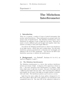 The Michelson Interferometer