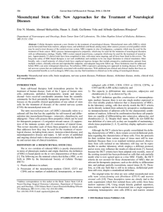 Mesenchymal Stem Cells: New Approaches for the Treatment of