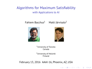 Algorithms for Maximum Satisfiability