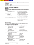 Section Quiz Section: Forecasting the Weather