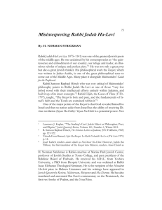 Misinterpreting Rabbi Judah Ha-Levi