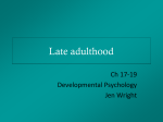 Chapter 17-18 Late Adulthood