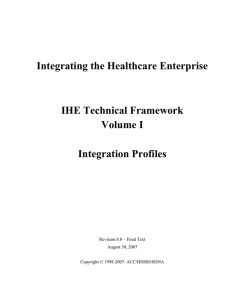 IHE Technical Framework, vol. I: Integration Profiles
