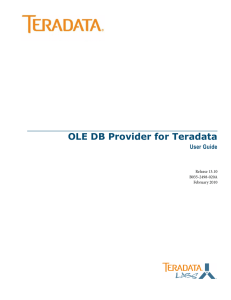 OLE DB Provider for Teradata User Guide