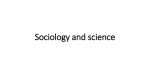 Sociology and science - The Richmond Philosophy Pages