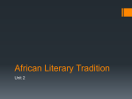 African Literary Tradition