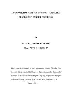 a comparative analysis of word - formation processes in english and