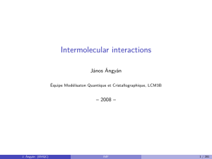 Intermolecular interactions