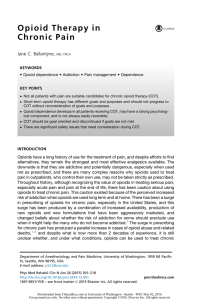 Opioid Therapy in Chronic Pain