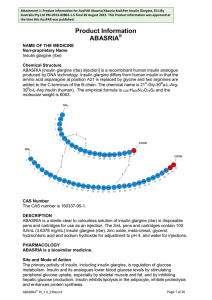 Product Information: Insulin glargine