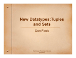New Datatypes:Tuples and Sets