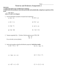 Patterns and Relations Assignment 2