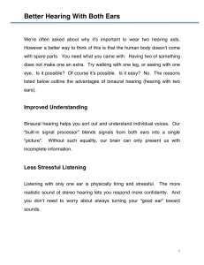 Better Hearing With Both Ears
