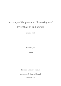 Summary of the papers on ”Increasing risk” by Rothschild and Stiglitz
