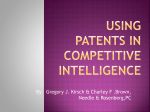 Using patents in competitive intelligence