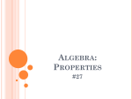 notes 27 Algebra Properties