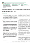 Air travel and venous thromboembolism: Minimizing the risk