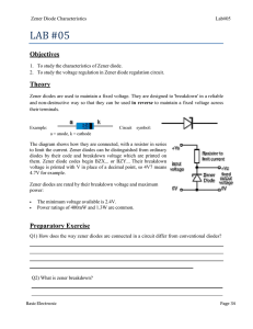 Zener Diode Characteristics Lab#05 - SSUET CE