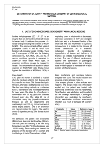 Determination of activity and Michaelis constant of LD in biological