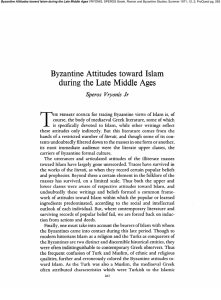 Byzantine Attitudes toward Islam during the Late Middle Ages