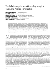 The Relationship between Genes, Psychological Traits, and Political