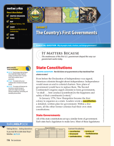 The Country`s First Governments - McGraw-Hill
