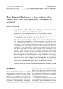 Seed dispersal effectiveness in three adjacent plant communities