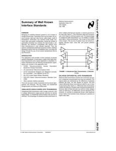 Application Note 216 Summary of Well Known Interface Standards