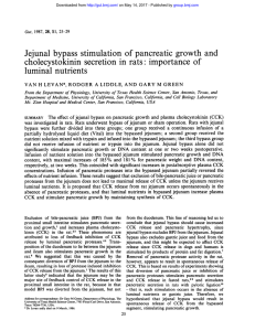 Jejunal bypass stimulation of pancreatic growth and