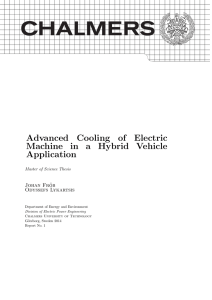 Advanced Cooling of Electric Machine in a Hybrid Vehicle Application