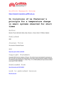 On violations of Le Chatelier`s principle for a temperature change in