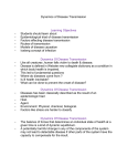 Dynamics of Disease Transmission Learning Objectives Students