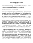 Health Care Decision Making Worksheet Instructions Use this