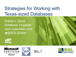 StrategiesForWorkingWithTexasSizedDatabases