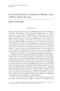 Can Social Systems be Autopoietic? Bhaskar`s and Giddens` Social