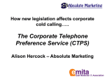 How new legislation affects corporate cold calling….. The Corporate