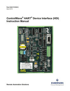 ControlWave HART Device Interface (HDI) Instruction