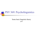 PSY 369: Psycholinguistics - Illinois State University Department of